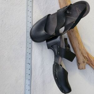 Dansko Thea black leather studded clog mary janes 42